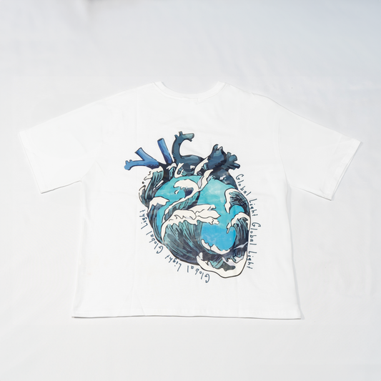 T-shirt blanc - WAVY HEART